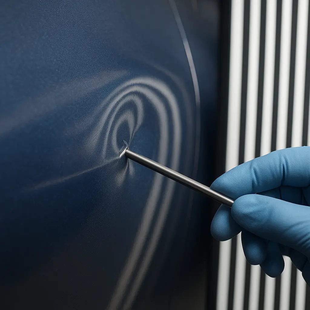 PDR Nahaufnahme am Autotürblech